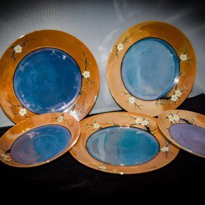 Lusterware Japanese plates set of 5